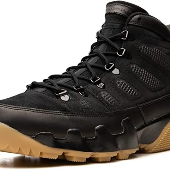 Air Jordan 9 Retro Boots Black Black Gum Light Brown